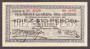 Mexico 10 Pesos Mexico 1913 P-S555a Crisp AUNC -
