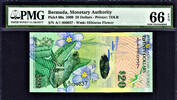 Bermuda Bermuda $20 Hybrid Polymer 1st Prefix LOW # A/1 000037 P-60a GEM UNC PMG 66 -