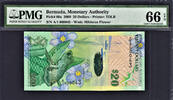Bermuda Bermuda $20 Hybrid Polymer 1st Prefix LOW # A/1 000043 P-60a GEM UNC PMG 66 -