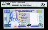Cyprus 20 Pounds Cyprus Pick-63c GEM UNC PMG 65 EPQ -