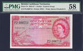 One Dollar British Caribbean Territories Pick-7b Ch Abt UNC PMG 58 -
