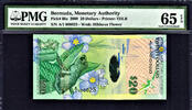 Bermuda Bermuda $20 Hybrid Polymer 1st Prefix LOW # A/1 000025 P-60a GEM UNC PMG 65 -