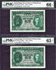Hong Kong Hong Kong 2 Consecutive $1 KGVI Pick-324a GEM UNC PMG 65 & 66 EPQ -