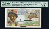 50 Francs Saint Pierre & Miquelon One Franc on Pick-30a GEM UNC PMG 67 EPQ -