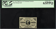 USA 3 Cents Fractional Currency 3rd Issue FR-1227 Dark Background CH UNC PCGS 63 PPQ -