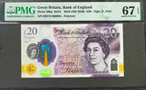 UK (Great Britain) 20 Pounds Great Britain Polymer LOW # 000084 P-396a SUP. GEM UNC PMG 67 EPQ -