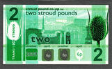 UK (Great Britain) 2 Pounds England's Transition Town STROUD With 2 x 6p Sticker AU-UNC -