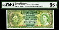 One Dollar British Honduras QEII Pick-28c GEM UNC PMG 66 EPQ -
