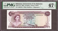 Bahamas 1/2 Dollar Bahamas QEII Pick-17a SUPERB GEM UNC PMG 67 EPQ -