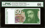 Switzerland 50 Francs Switzerland Pick-56g GEM UNC PMG 66 EPQ -