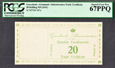 Denmark 20 Skilling Greenland ( Denmark ) ND Pick-M7a SUPERB GEM UNC PCGS 67 PPQ -