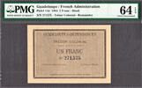 France Franc Guadeloupe One Pick-1Ar CH UNC PMG 64 EPQ - ONLY FINEST KNOWN ! -