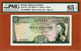 UK (Great Britain) Pound Jersey One QEII Pick-8b GEM UNC PMG 65 EPQ -