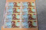 New Zealand 5 Dollars New Zealand UNCUT Sheet 8 X 1992 P-177c UNC -