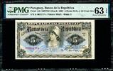 5 Pesos Paraguay Pick-156 Choice UNC PMG 63 EPQ -