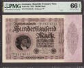 Germany 100,000 Mark Germany Prefix Letter (T) Pick-83a GEM UNC PMG 66 EPQ -