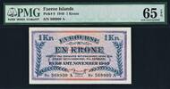 Krone 1940 Faeroe Islands One  Pick-9 GEM UNC PMG 65 EPQ
