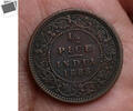 1/2 Pice 1888 British India  Victoria GHOST Image High Grade Rare
