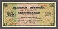 Spain 25 Pesetas SPAIN Pick-111 Crisp Very Fine -