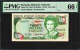 Bermuda Bermuda $20 QEII 1st Prefix B/1 Serial # 000179 Pick-37a GEM UNC PMG 66 EPQ -