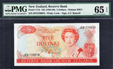 New Zealand 5 Dollars New Zealand QEII 1985-89 S.T Russell Pick-171b GEM UNC PMG 65 EPQ -