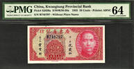 China 10 Cents China, Kwangtung Provincial Bank Pick-S2436a Ch UNC PMG 64 -