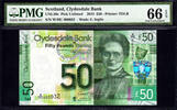 50 Pounds Scotland LOW Serial 000037 P-NEW GEM UNC PMG 66 EPQ -