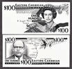 East Caribbean States 2 Separate Black & White $100 Photographic PROOFS Ch UNC -
