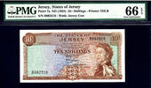 UK (Great Britain) 10 Shilling 1963 Jersey QEII  Pick-7a GEM UNC PMG 66 EPQ