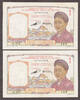 Vietnam French Indo-China 2 Consecutive One Piastre ND WWII Pick-92 CH UNC -