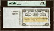 Uruguay Uruguay, Sociedad de Cambios 320 Reis Remainder 1856 Pick-Unlisted PMG 50 EPQ -