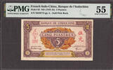 Vietnam 5 Piastres French Indochina ND Pick-63 About UNC PMG 55 -