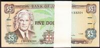 Jamaica Jamaica PACK of 100 Consecutive 5 Dollars 1991 Pick-70d ORIGINAL UNC -