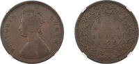 India British India 1/2 (Half) Anna 1875 (C) NGC F-15 BN Extremely Rare -