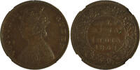 India British India 1/2 (Half) Anna 1862 (B) S&W 4.158 NGC AU-50 BN -