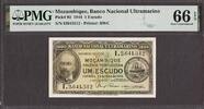 Mozambique Mozambique One Escudo 1944 Pick-92 GEM UNC PMG 66 EPQ -