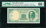 5 Centesimos Chile on 50 Pesos Pick-126b GEM UNC PMG 66 EPQ -