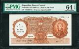 100 Pesos Argentina One Peso on ND Pick-282 CH UNC PMG 64 EPQ -