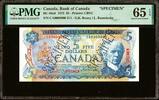 Canada Canada 5 Dollars SPECIMEN 1972 BC-48aS CA-0000000 #311 GEM UNC PMG 65 EPQ -