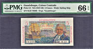 France 5 Francs Guadeloupe ND Serial # 70288 Pick-31 GEM UNC PMG 66 EPQ -