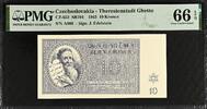 Czechoslovakia Czechoslovakia Theresienstadt Ghetto 10 Kronen 1943 Sr# A009 GEM UNC PMG 66 EPQ -