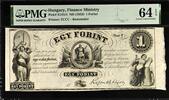 Hungary Hungary One Forint ND (1852) Pick-S141r1 CH UNC PMG 64 EPQ -