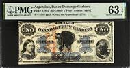 Argentina Argentina One Peso ND (1869) Overprint Pick-S1802 CH UNC PMG 63 EPQ -