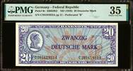  Germany Federal Republic 20 Mark 1948 Perforated B P-9c VF PMG 35 ONLY GRADED