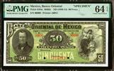 Mexico Mexico Banco Oriental 50 Pesos ND (1900-1914) SPECIMEN P-S384s CH UNC PMG 64 EPQ -