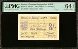 Jersey Jersey 2/- Shillings WWII ND (1941-42) Pick-4a CH UNC PMG 64 EPQ -