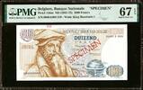 Belgium Belgium 1000 Francs SPECIMEN ND (1961-75) Pick-136as SUPERB GEM UNC PMG 67 EPQ -