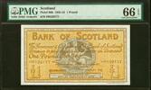 Scotland Scotland One Pound 5/1/1948 Pick-96b GEM UNC PMG 66 EPQ -