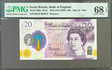 UK (Great Britain) 20 Pounds Great Britain Polymer LOW # 000072 P-396a SUP. GEM UNC PMG 68 EPQ -