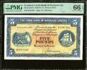  Scotland Union Bank 5 Pounds 3rd November 1952 Pick-S817a GEM UNC PMG 66 EPQ